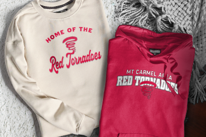 MT CARMEL AREA HIGH SCHOOL RED TORNADOES Sweatshirts (Option 3) Banner