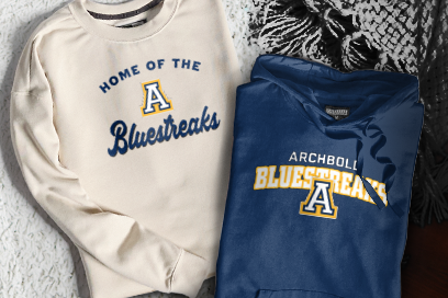 ARCHBOLD HIGH SCHOOL BLUESTREAKS Sweatshirts (Option 3) Banner