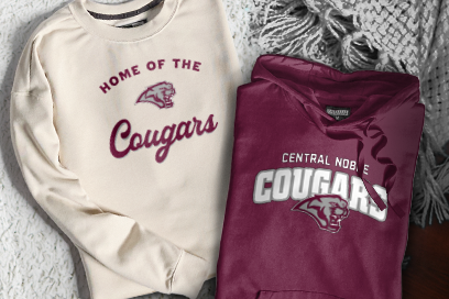 CENTRAL NOBLE HIGH SCHOOL COUGARS Sweatshirts (Option 3) Banner