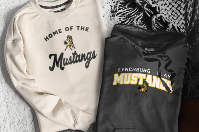 LYNCHBURG-CLAY HIGH SCHOOL MUSTANGS Sweatshirts (Option 3) Banner