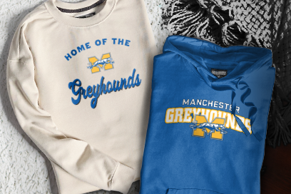 MANCHESTER HIGH SCHOOL GREYHOUNDS Sweatshirts (Option 3) Banner