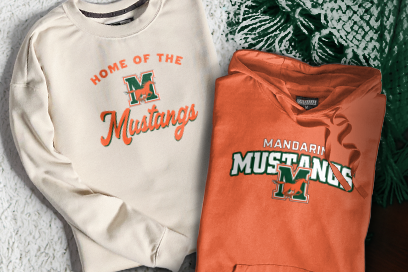 MANDARIN HIGH SCHOOL MUSTANGS Sweatshirts (Option 3) Banner