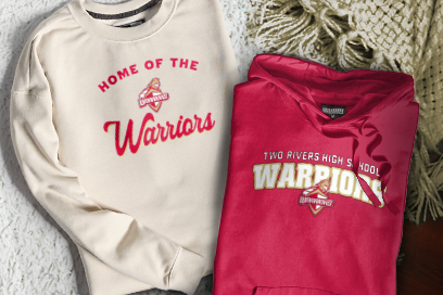 Two Rivers High School WARRIORS Sweatshirts (Option 3) Banner