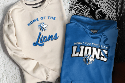 HERNANDO CHRISTIAN ACADEMY LIONS Sweatshirts (Option 3) Banner