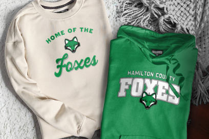 HAMILTON COUNTY HIGH SCHOOL FOXES Sweatshirts (Option 3) Banner