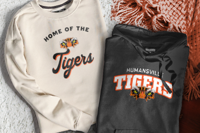 HUMANSVILLE HIGH SCHOOL TIGERS Sweatshirts (Option 3) Banner