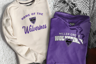 MILLER GROVE HIGH SCHOOL WOLVERINES Sweatshirts (Option 3) Banner