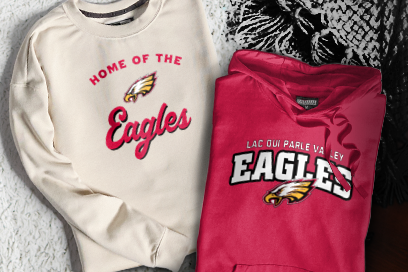 LAC QUI PARLE VALLEY HIGH SCHOOL EAGLES Sweatshirts (Option 3) Banner