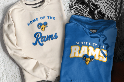 SCOTT CITY R-1 HIGH SCHOOL RAMS Sweatshirts (Option 3) Banner