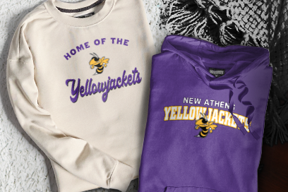 NEW ATHENS COMMUNITY HIGH SCHOOL YELLOWJACKETS Sweatshirts (Option 3) Banner