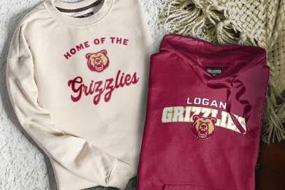 LOGAN HIGH SCHOOL GRIZZLIES Sweatshirts (Option 3) Banner