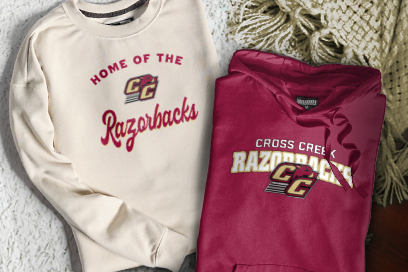 CROSS CREEK HIGH SCHOOL RAZORBACKS Sweatshirts (Option 3) Banner