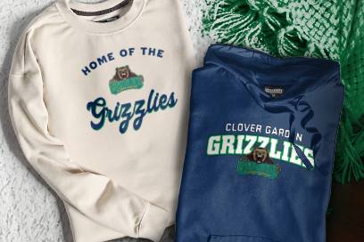 CLOVER GARDEN SCHOOL GRIZZLIES Sweatshirts (Option 3) Banner