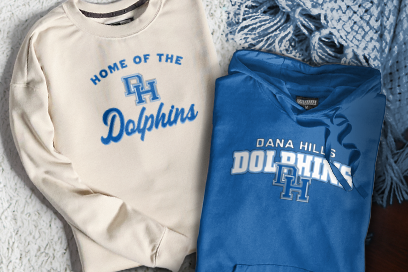 DANA HILLS HIGH SCHOOL DOLPHINS Sweatshirts (Option 3) Banner