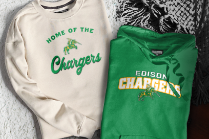 EDISON HIGH SCHOOL CHARGERS Sweatshirts (Option 3) Banner