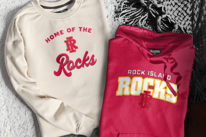 ROCK ISLAND HIGH SCHOOL ROCKS Sweatshirts (Option 3) Banner