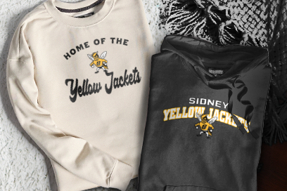 SIDNEY HIGH SCHOOL YELLOW JACKETS Sweatshirts (Option 3) Banner