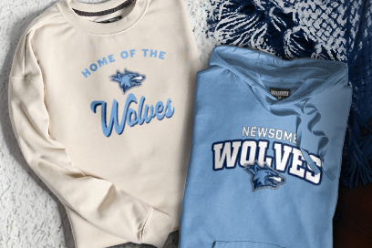 NEWSOME HIGH SCHOOL WOLVES Sweatshirts (Option 3) Banner