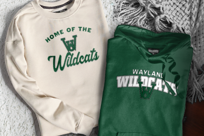 WAYLAND UNION HIGH SCHOOL WILDCATS Sweatshirts (Option 3) Banner
