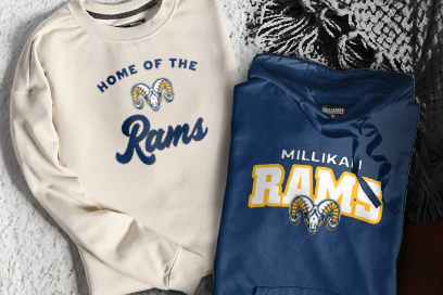 MILLIKAN HIGH SCHOOL RAMS Sweatshirts (Option 3) Banner