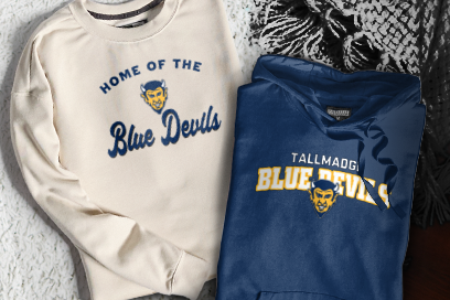 TALLMADGE HIGH SCHOOL BLUE DEVILS Sweatshirts (Option 3) Banner