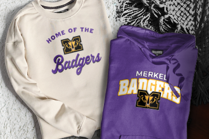 MERKEL HIGH SCHOOL BADGERS Sweatshirts (Option 3) Banner