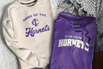 IRION COUNTY HIGH SCHOOL HORNETS Sweatshirts (Option 3) Banner