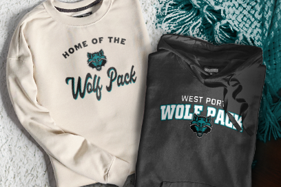 WEST PORT HIGH SCHOOL WOLF PACK Sweatshirts (Option 3) Banner