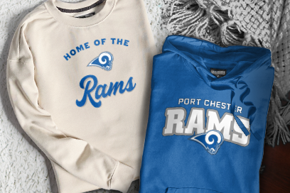 PORT CHESTER HIGH SCHOOL RAMS Sweatshirts (Option 3) Banner