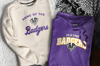 WAYNE HIGH SCHOOL BADGERS Sweatshirts (Option 3) Banner