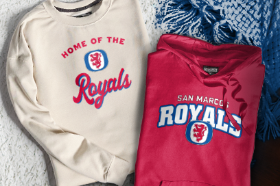 SAN MARCOS HIGH SCHOOL ROYALS Sweatshirts (Option 3) Banner