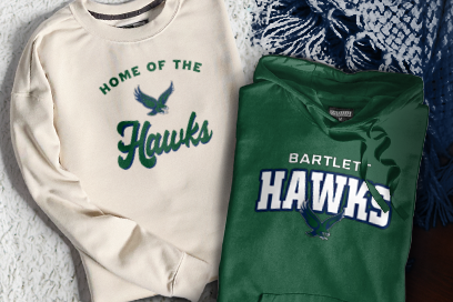BARTLETT HIGH SCHOOL HAWKS Sweatshirts (Option 3) Banner
