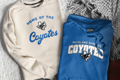RICHLAND SPRINGS HIGH SCHOOL COYOTES Sweatshirts (Option 3) Banner