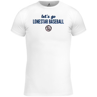Lonestar Baseball Texas Star Shirt Adult 2X-Large / White Drifit